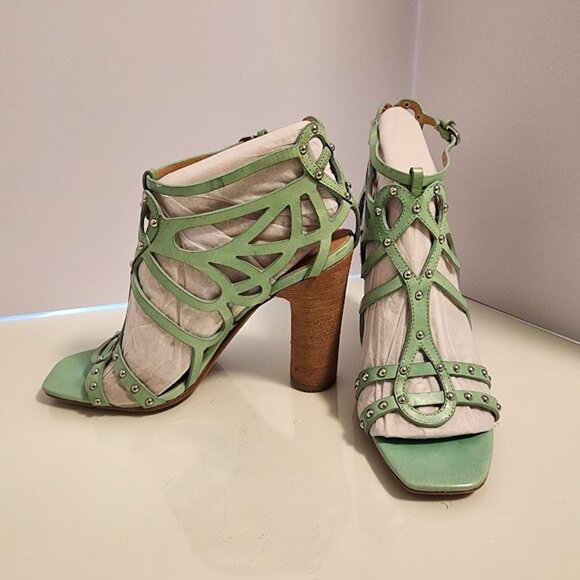 Belle Sigerson Morrison Ola Teal Heeled Sandal - Picture 5 of 9